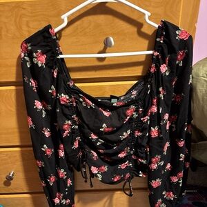 Wild Fable Black Floral Blouse